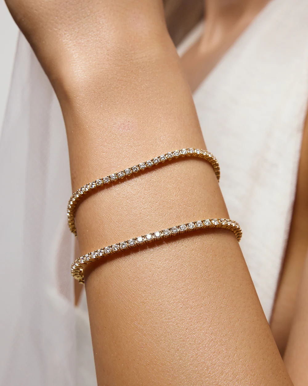 4.00ct Tennis Bracelet - 18ct Yellow Gold - Image 4