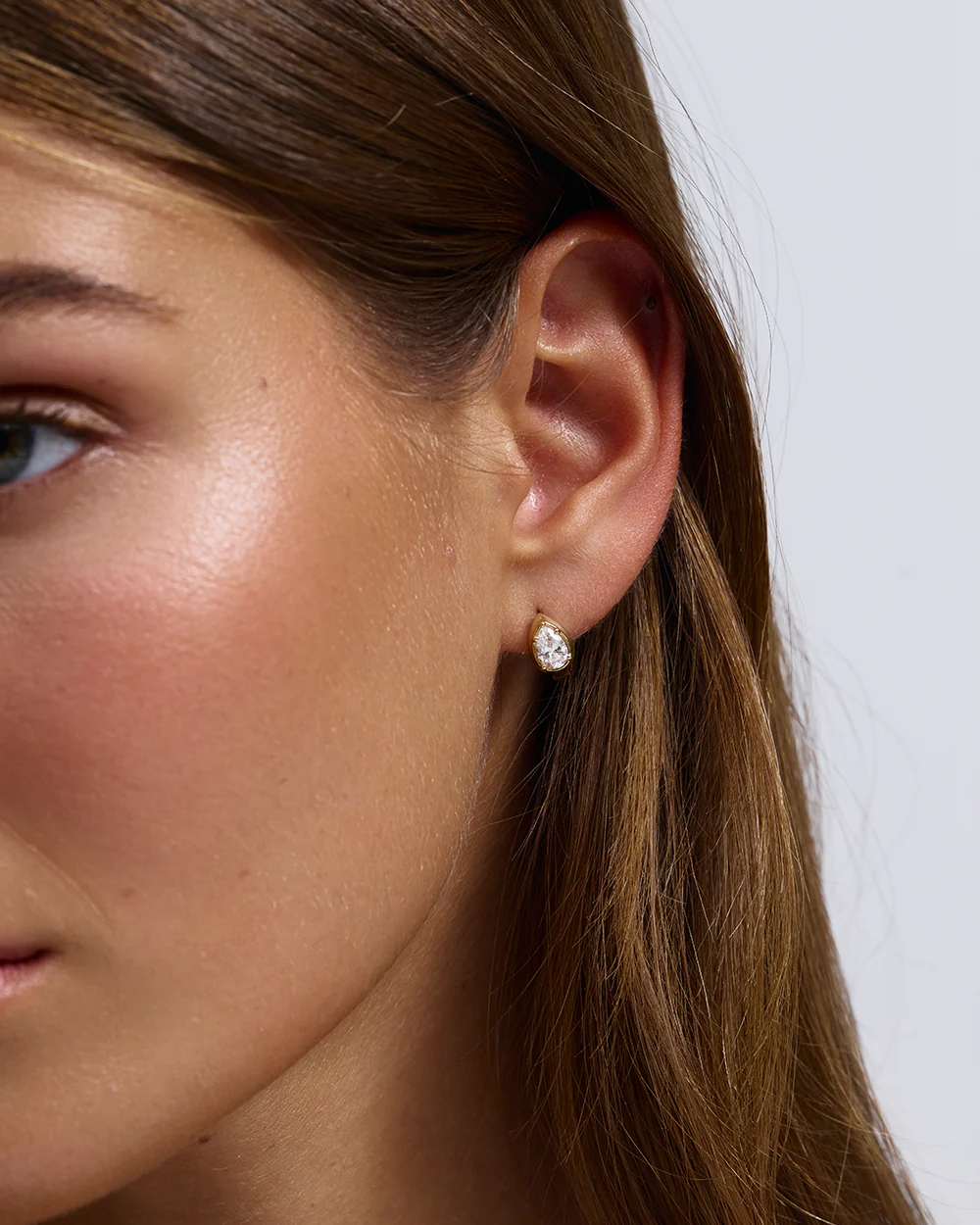 Cleo Pear Diamond Huggies - Image 15